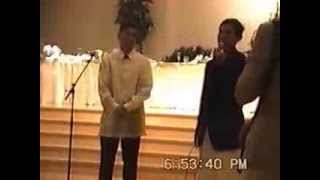 Sherill saying Thank You to Marvin at their wedding-Jan 2000