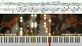 Video thumbnail of "ITZY (있지) Boys Like You PIANO TUTORIAL (피아노 튜토리얼)"