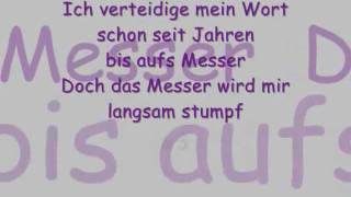 Es tut wieder weh ~Jennifer Rostock lyrics