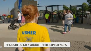 What do FFA ushers do at the Iowa State Fair?