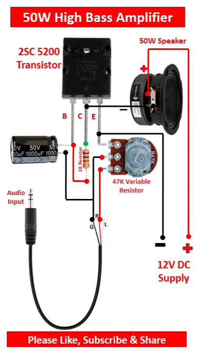 2SC5200 Powerful Bass Amplifier 12v || High Quality Powerful Bass Amplifier #2sc5200 #Amplifier