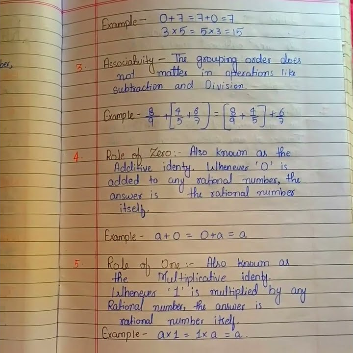 Class 8th Maths Chapter 1 Rational Numbers Notes 📄 Topper's notes # ...