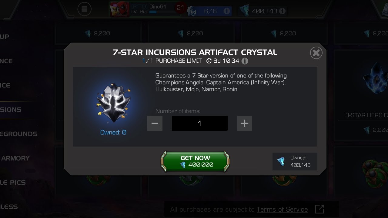 Grinding away for an incursion crystal