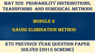 KTU S4 MATHS |MODULE 6 |PREVIOUS YEAR QUESTION PAPER SOLUTIONS| PART 6