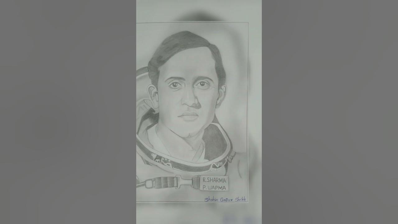Rakesh Sharma sketch🇮🇳 Indian air force pilot space astronaut 