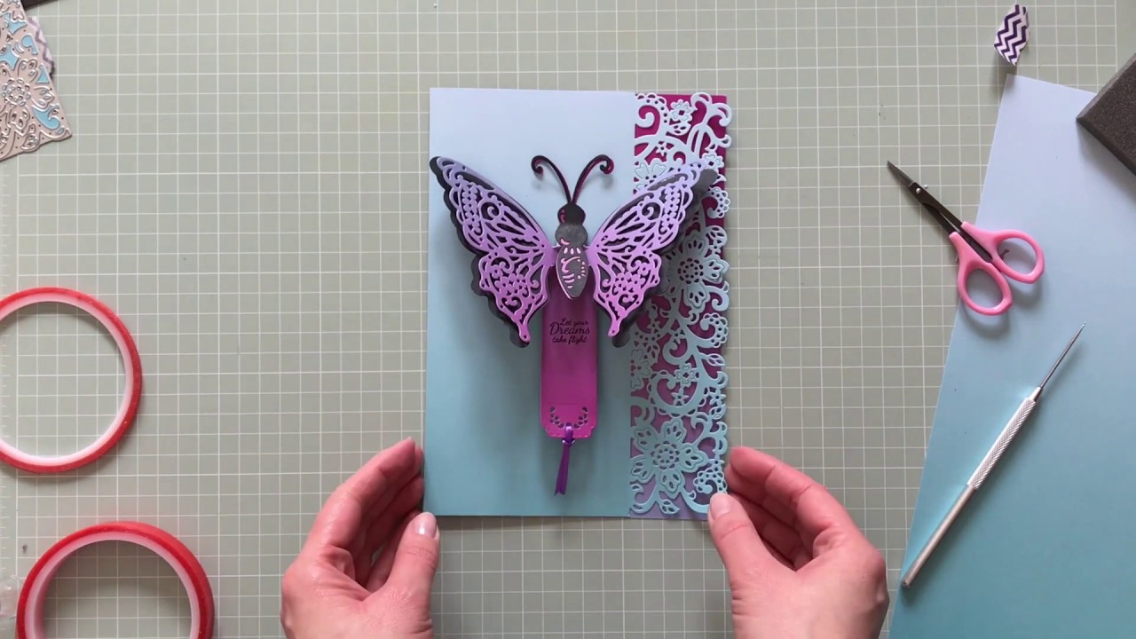How to make a Flutterings Butterfly card YouTube