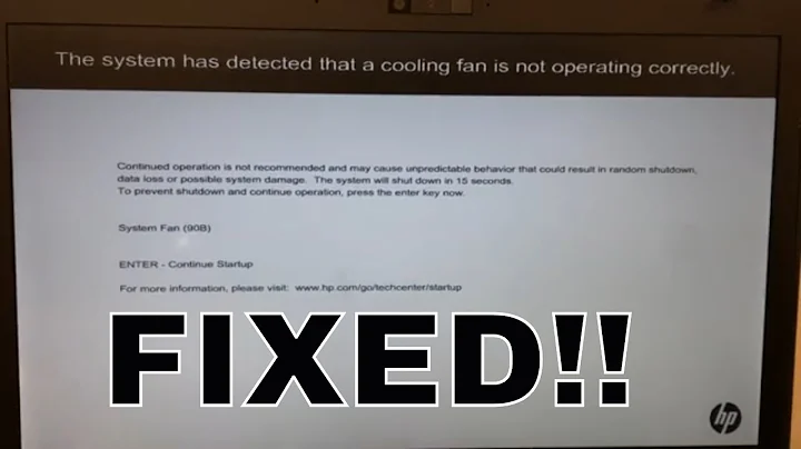 FIXED - The system has detected that a cooling fan is not operating correctly || System Fan (90B)
