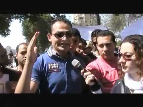 البلطجى حسن الغندور فى وقفة ماسبيرو 25 ابريل 