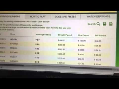 LOTTODDS: NJ Pick 3 - Charts 3,6 & 8 Prediction - June 7, 2015 - YouTube
