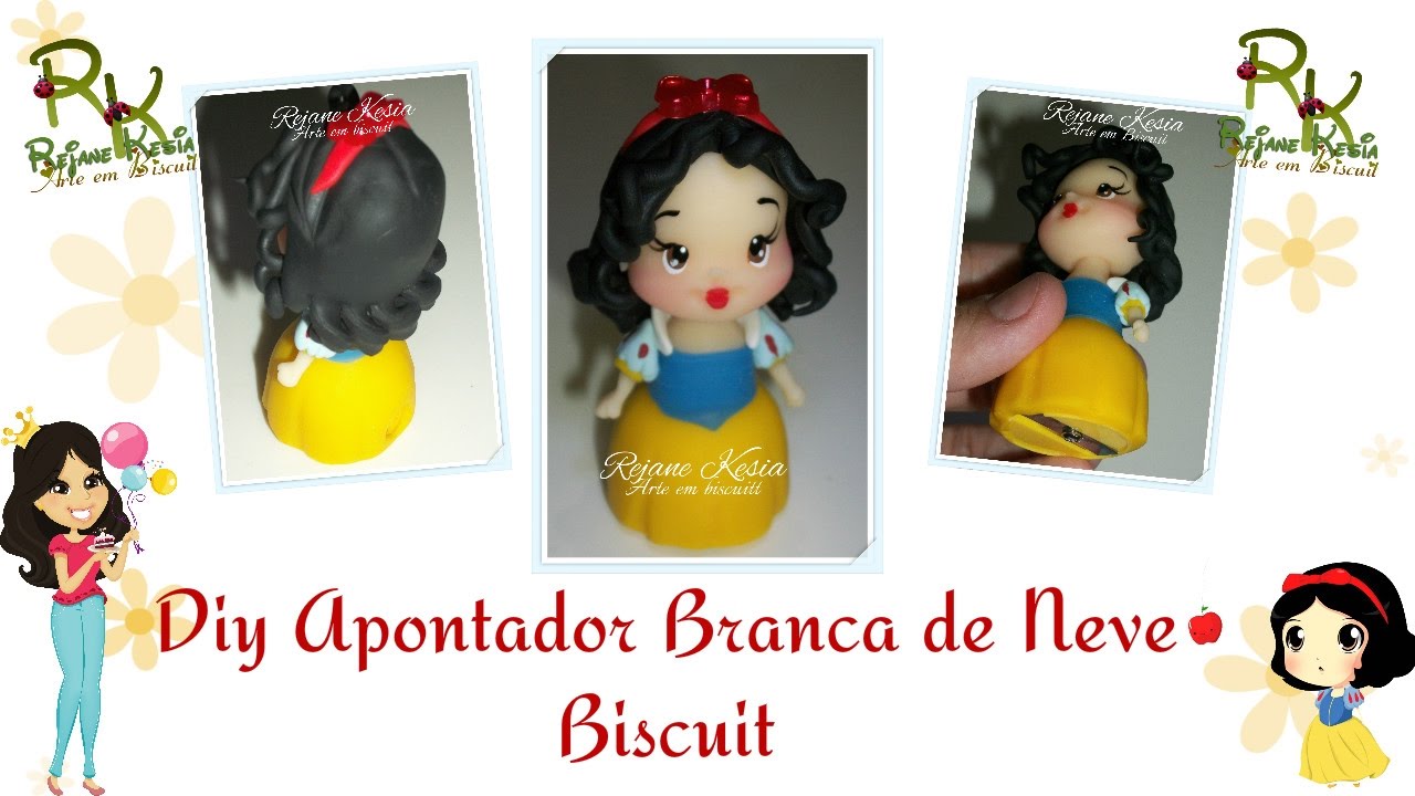 Apontador Branca de Neve - Biscuit - Rejane Kesia