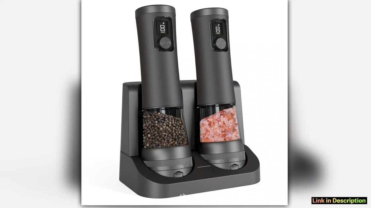 Electric Pepper Grinder With Adjustable Base SetSea Salt Automatic Pepper Mills Seasoning JarHouseh