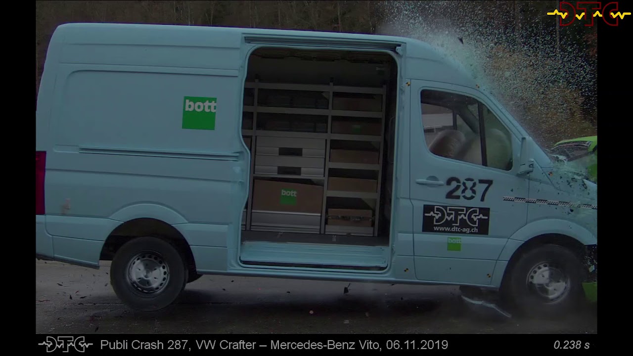 Load Securing Crashtest Vw Crafter Mercedes Vito Youtube