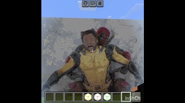 By by by Deadpool and wolverine pixel art in minecraft bedrock #minecraft #Deadpool and Wolverine