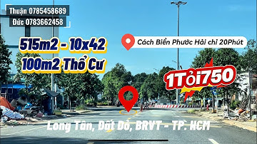 ĐẤT ĐẸP ĐẤT ĐỎ BRVT TP.HCM - 415M² GẦN CHỢ LONG TÂN 500M, BIỂN PHƯỚC HẢI 20 PHÚT, GIÁ CHỈ 1.75 TỶ