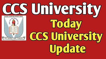 CCS University new update || Today CCS University Meerut news || CCSU latest updates