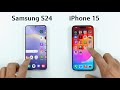 Samsung s24 vs iphone 15  speed test