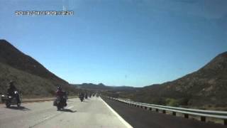 Peckerwoods and Diablos MC with a CHP for a tail caught on DASH CAM