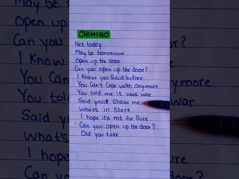 CHIHIRO - Billie Eilish| handwritten lyrics #billieeilish #chihiro #underwater #music #lyrics#shorts