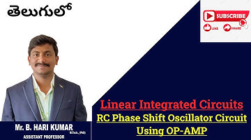 RC Phase Shift Oscillator Circuit Using OP AMP #intelugu #lic #ece #diploma