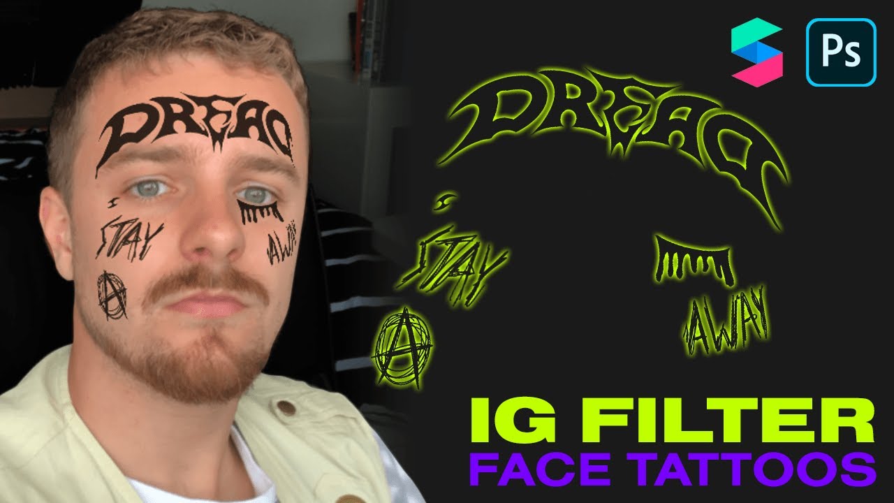 How to make a FACE TATTOO filter for INSTAGRAM in Adobe Photoshop