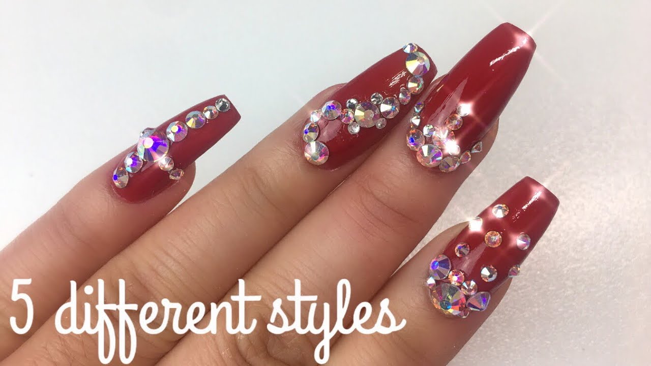 How to apply crystals on nails. Tutorial on Swarovski crystals aplication.  