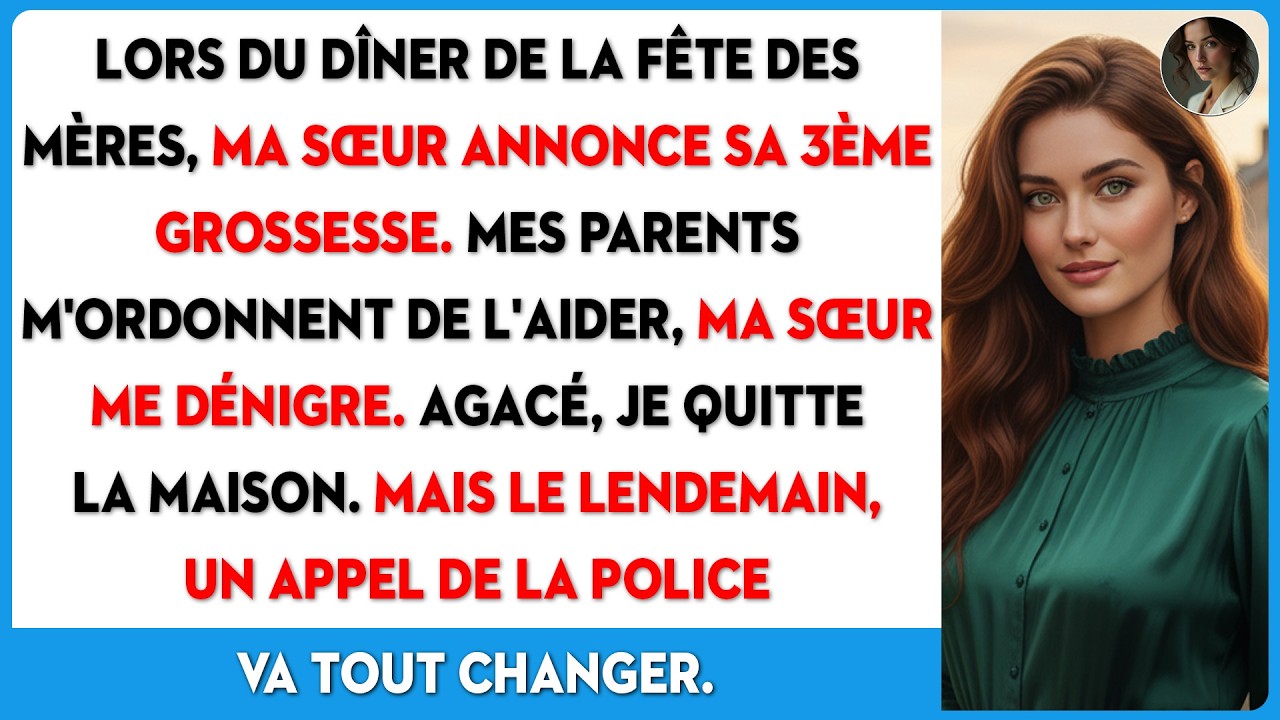 Je tenais encore mon verre quand ma sœur a annoncé, rayonnante, qu’elle attendait un troisième bébé. Ma mère a applaudi en larmes, mon père a hoché la tête, puis s’est tourné vers moi comme on...