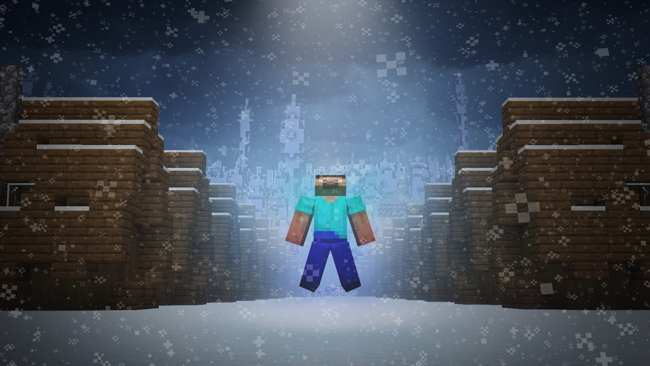 Игрок в Minecraft, застывший во времени...