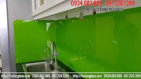 KÍNH ỐP BẾP MÀU XANH NON KIM SA LẮP ĐẶT TẠI XUÂN PHƯƠNG