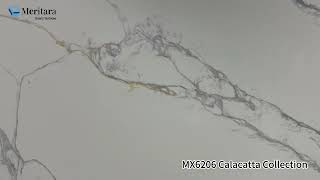 MX6206 Calacatta Collection Quartz Slab | 138″ × 79″ Super Jumbo | Quartz Meritara Cambodia