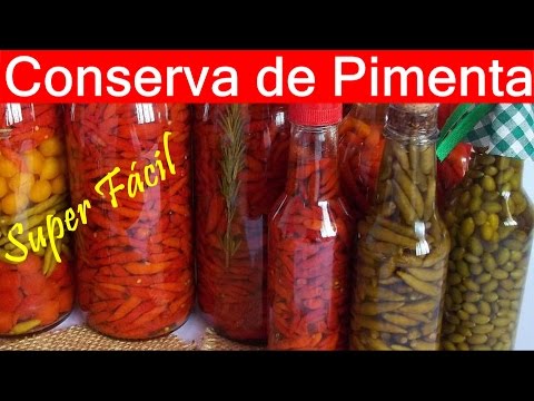 Como Fazer CONSERVA DE PIMENTA COM OLEO E AZEITE -  SUPER FACIL E RÁPIDA DE FAZER