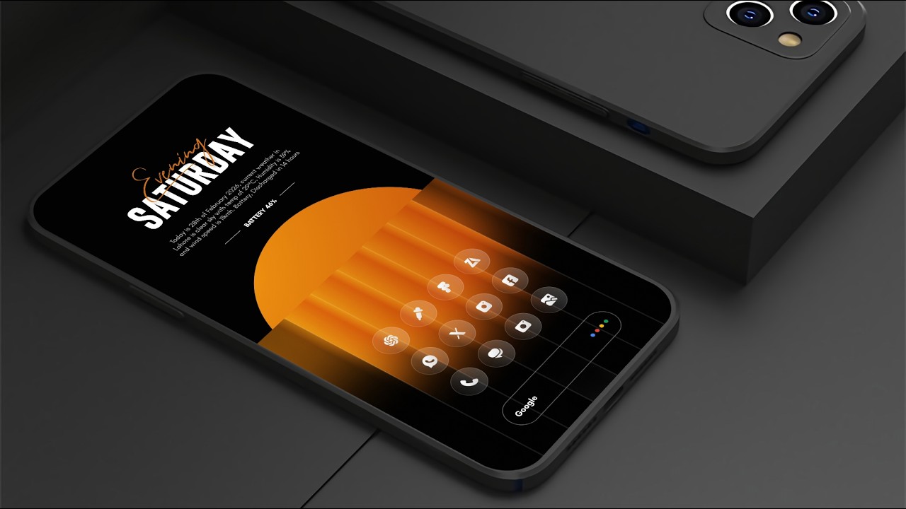 This Android Setup is GLOWING! 🟠 (Best KWGT Widgets + Nova Launcher)