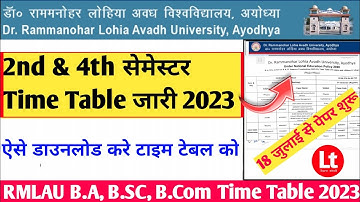 rmlau time table 2023|rmlau time table 2023 kaise download kare|rmlau exam date 2023|2nd & 4th sem