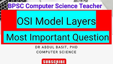 OSI Model Most Important questions | BPSC Computer Science Teacher | Stet Computer Science classes