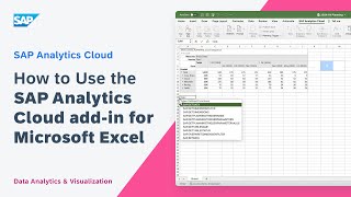 How to Use the SAP Analytics Cloud add-in for Microsoft Excel: SAP Analytics Cloud