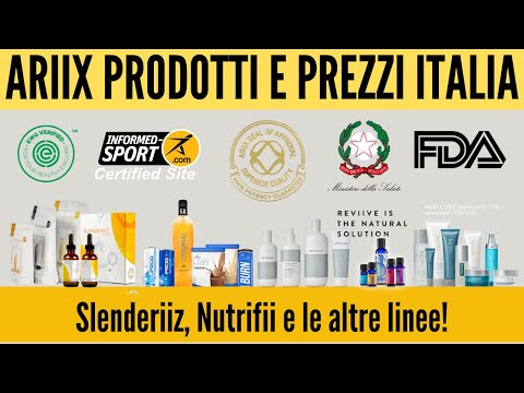 ARIIX PRODOTTI e PREZZI ITALIA | Slenderiiz, Nutrifii e le altre linee!