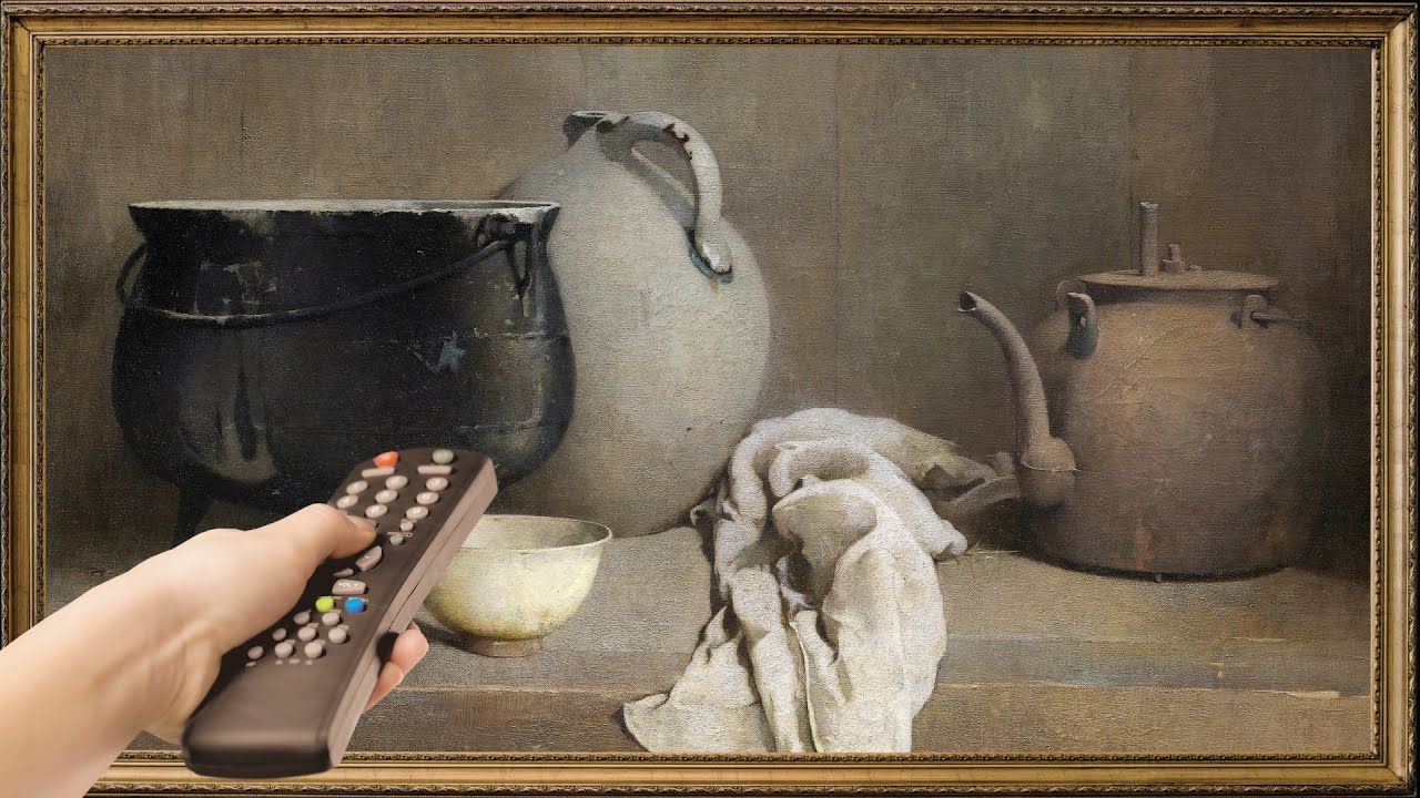 TV Art Screensaver 4K. Gold Framed 