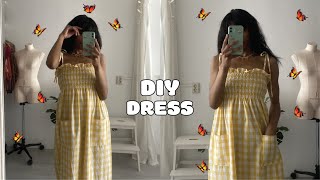 DIY Shirred Dress With Pockets And Tie Straps + Sewing Pattern