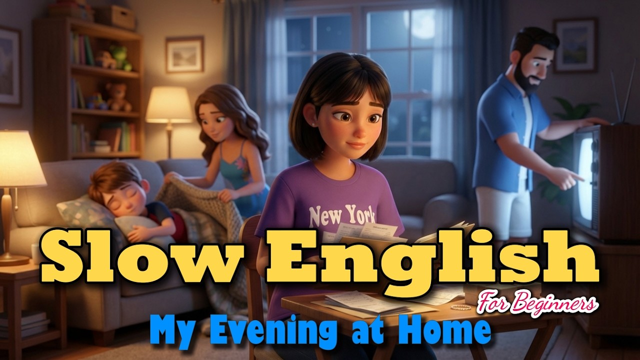 My Evening at Home | Slow English For Beginners | A1–A2 level #learnenglish #dailyenglish