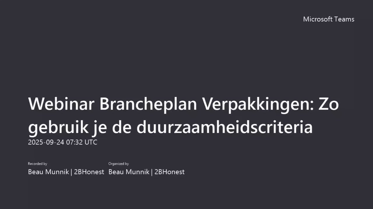 Webinar: Zo gebruik je de Duurzaamheidscriteria voor verpakkingen