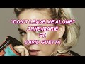 ★日本語訳★Don’t Leave Me Alone - Anne-Marie Ft. David Guetta