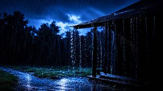 🔴 Heavy Rain on a Tin Roof for Sleeping 24/7, Sleep Instantly with Rain & Thunder Sounds at Night