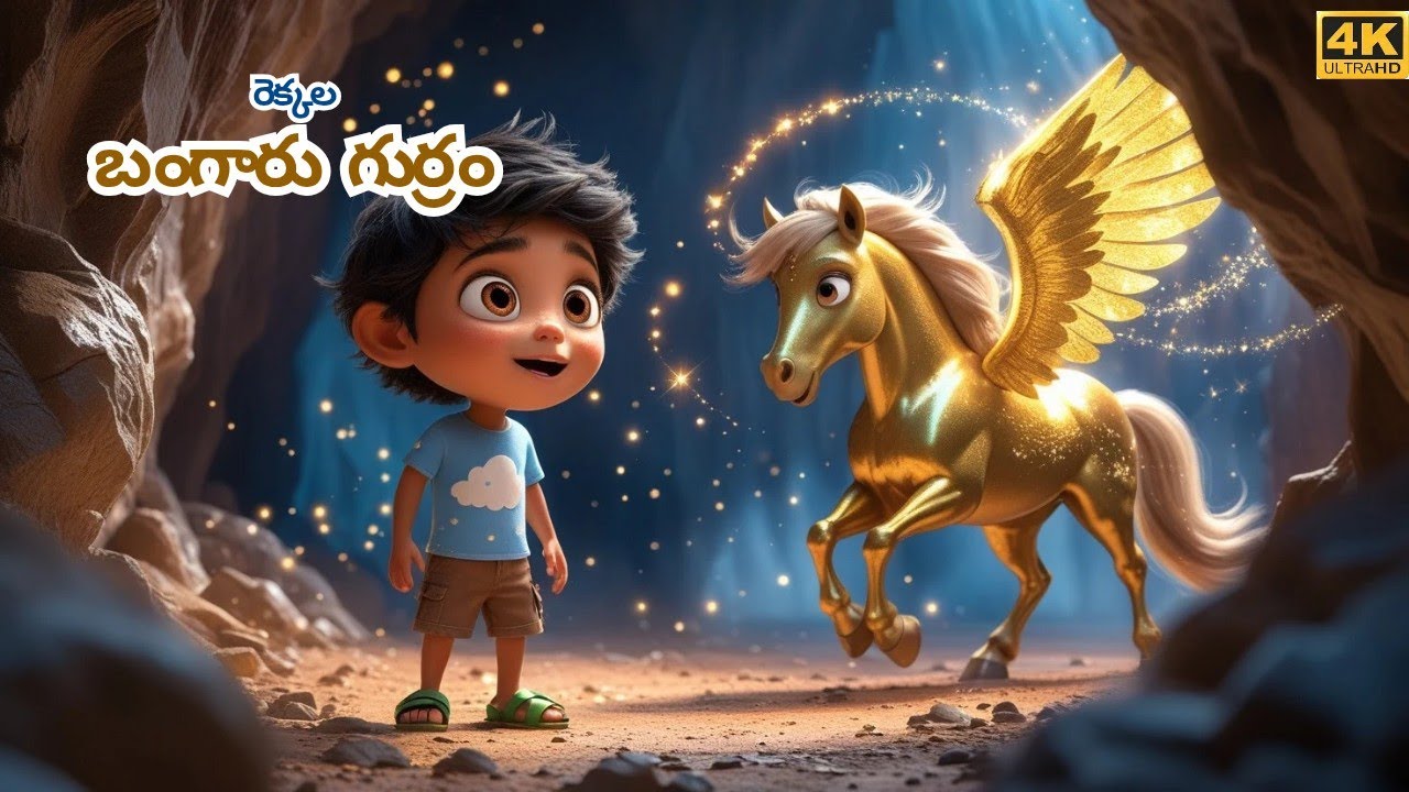 Flying Gold Horse | రెక్కల గుర్రం 🐎 | Stories In Telugu | Telugu Kids Stories | Animated | Telugu