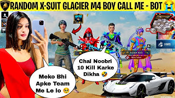 RANDOM X-SUIT GLACIER BOY CALL ME - BOT 😭 Best Random Noob Prank Ever/ Maina YT