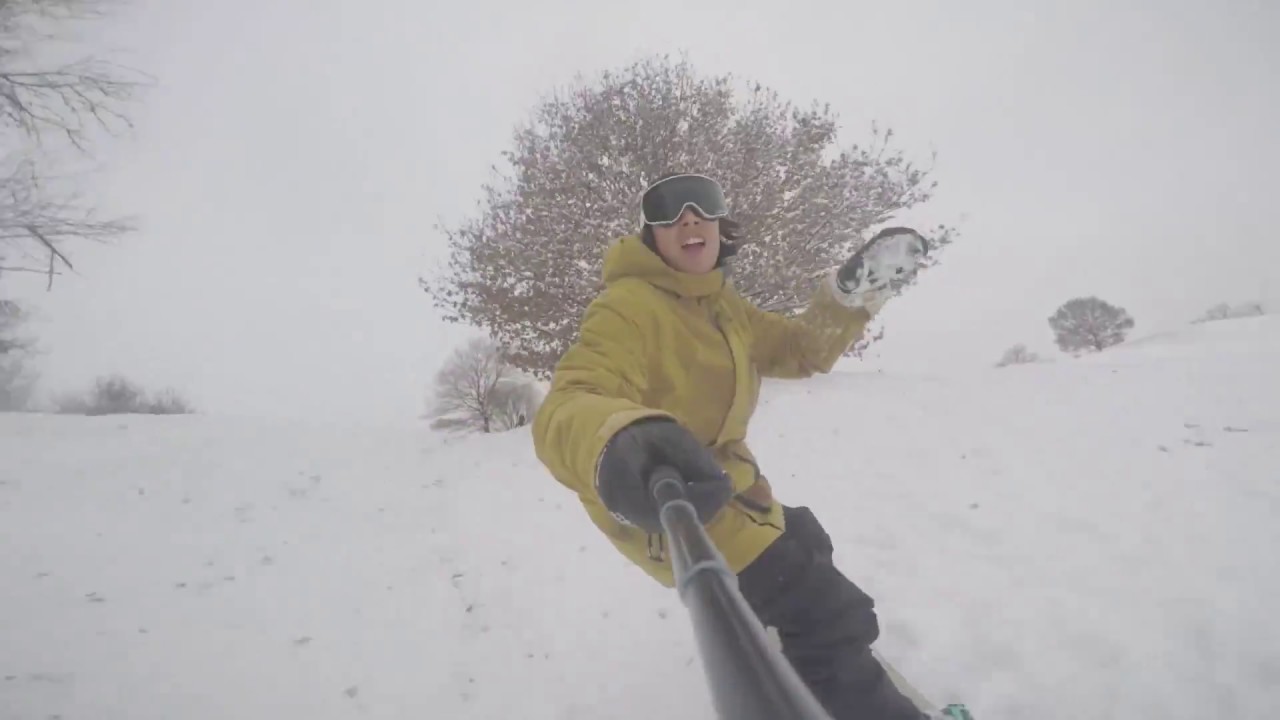 Snowboarding on Munich's Olympiaberg