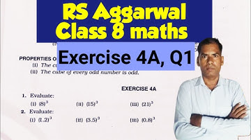 Class 8 Maths Chapter 4 Cubes and Cube Roots || Exercise 4A Q1 || Rs Aggarwal || CBSE || Kn sir