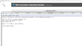 CCB - Get Group Calendar iCal link