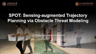 SPOT: Sensing-augmented Trajectory Planning via Obstacle Threat Modeling