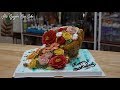 Bánh Sinh Nhật Tạo Hình Giỏ Hoa Cực Ngầu - New Style Basket Flowers Cake