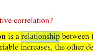 What is a strong negative correlation