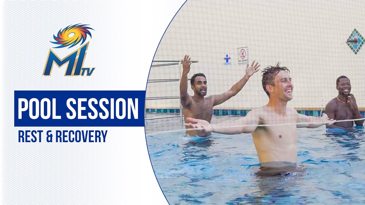 Fun session of pool volleyball पूल में वॉलीबॉल Dream11 IPL 2020